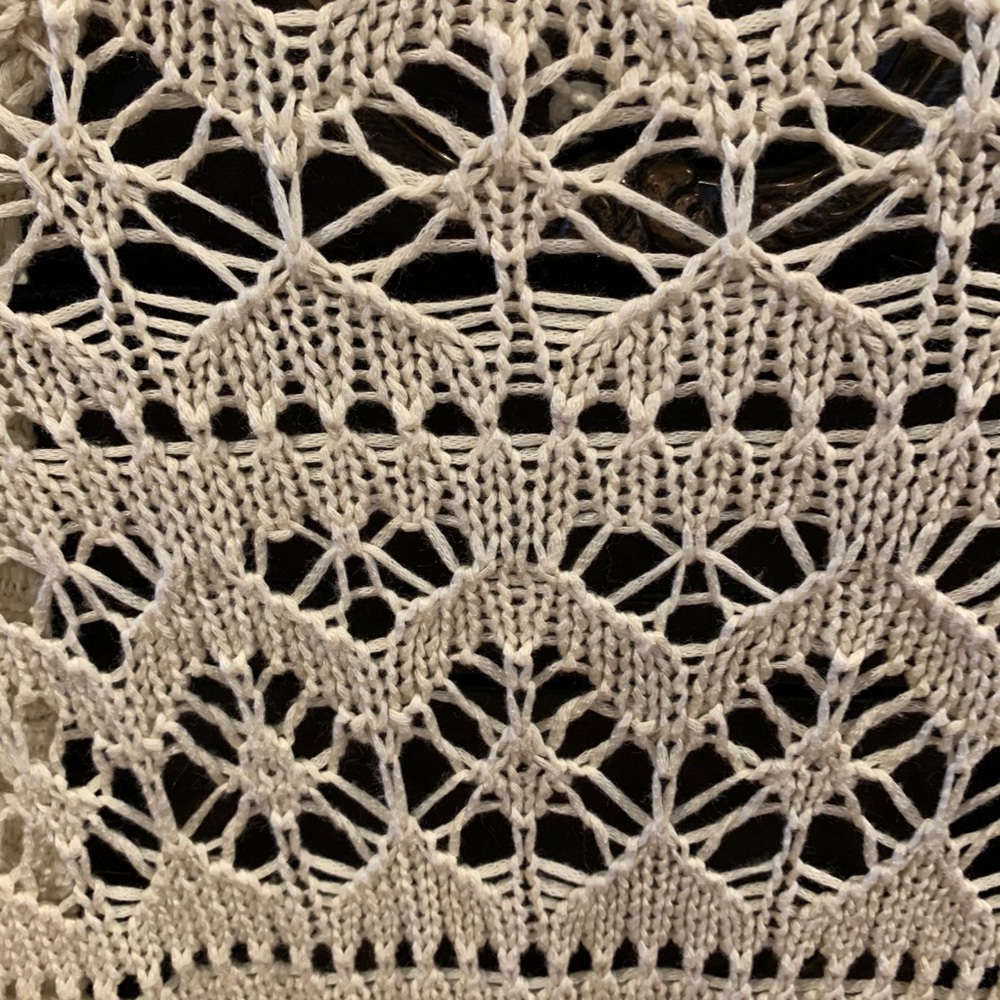 GARAGE Ivory Eyelet Crocheted Sweater In Size Medium - Picture 5 of 10